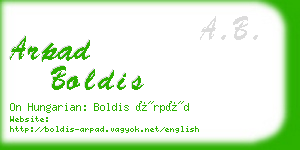 arpad boldis business card